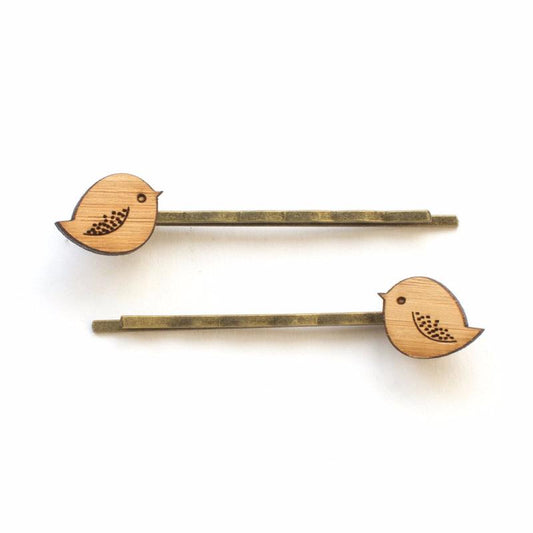 Hair Pins One Happy Leaf - 10% off sale - Here and There Makers