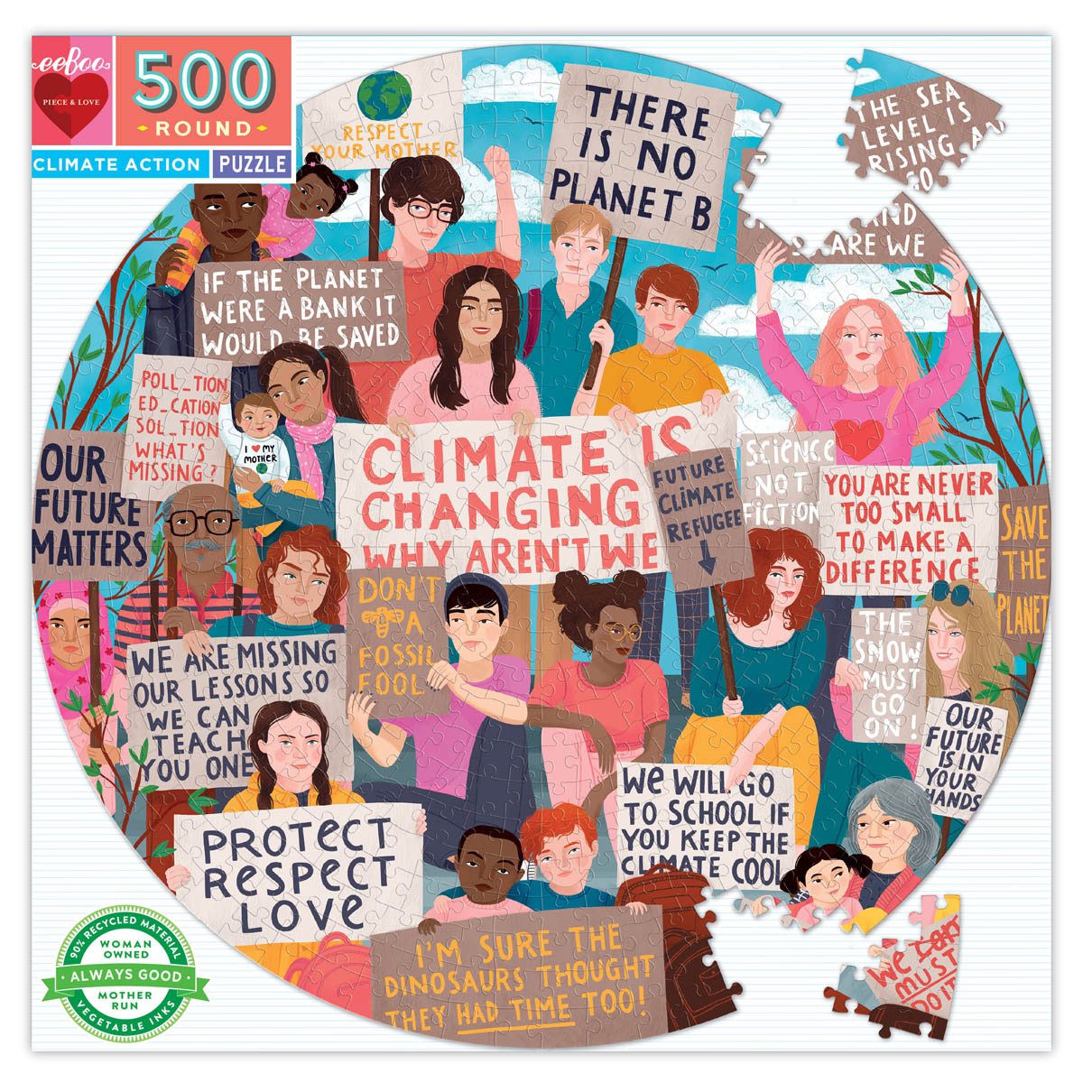 eeBoo 500 pc Round Puzzles