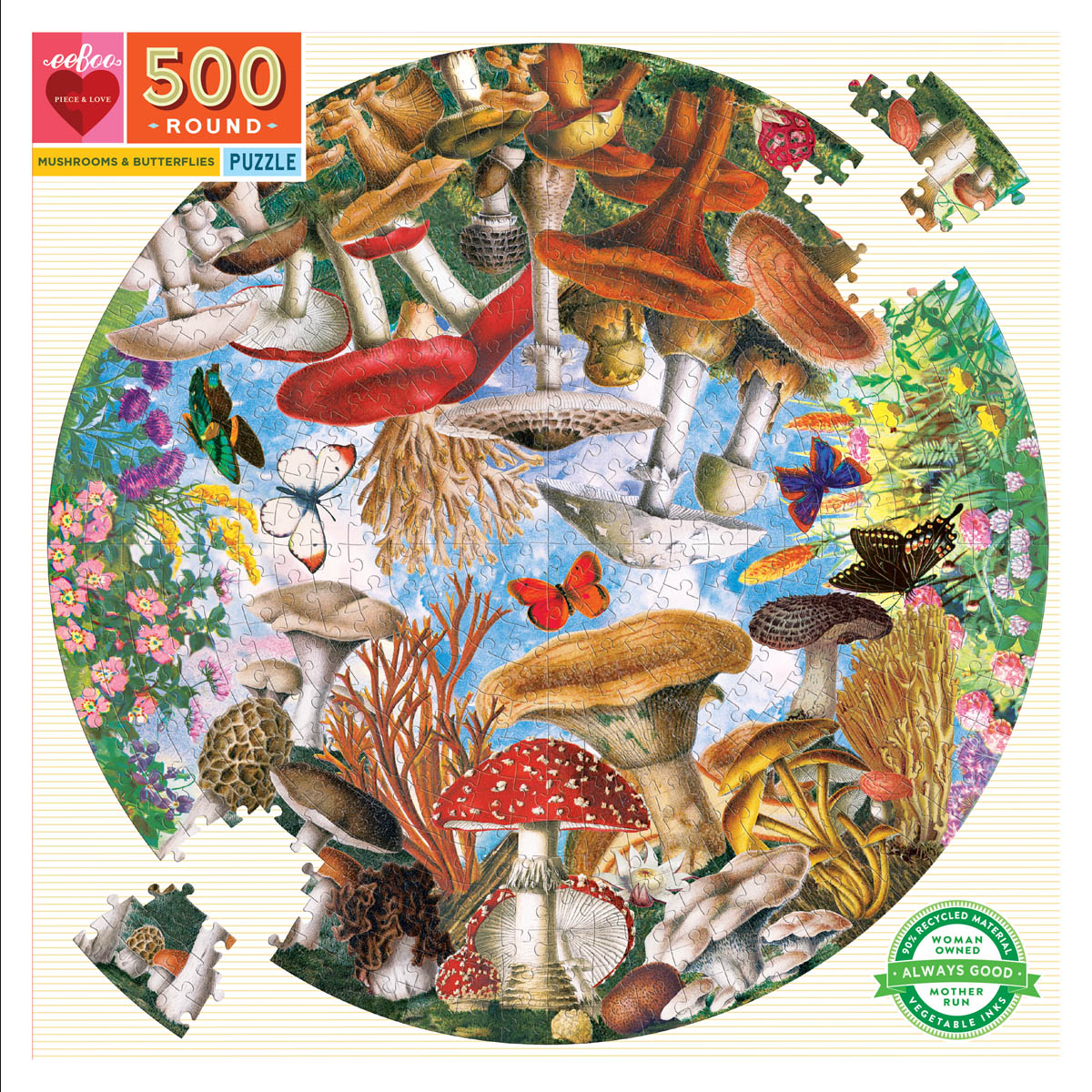 eeBoo 500 pc Round Puzzles