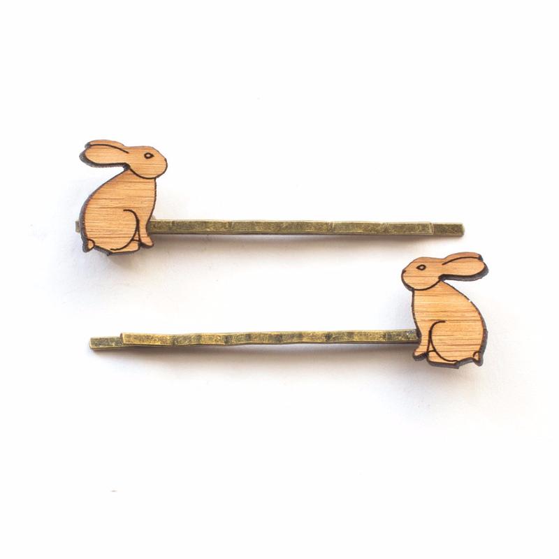 Hair Pins One Happy Leaf - 10% off sale - Here and There Makers