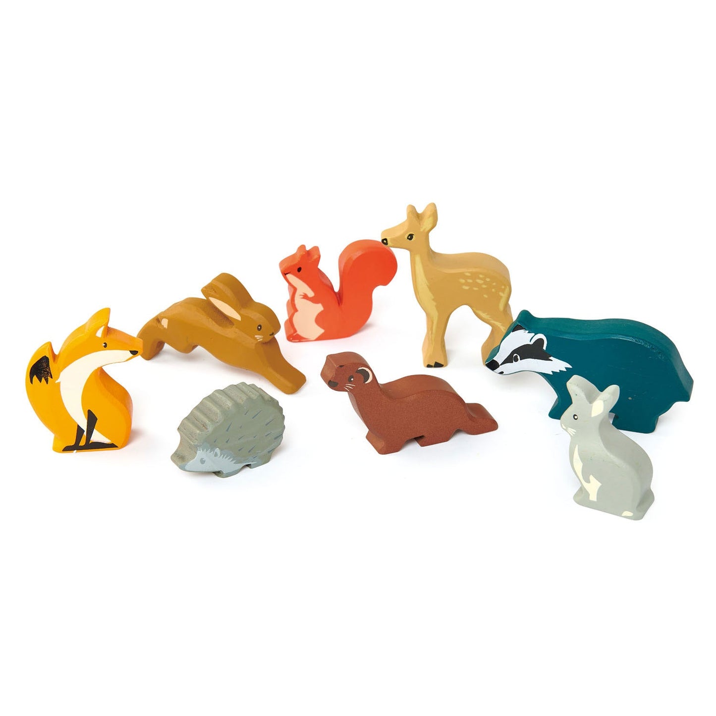 Wooden Animals - Woodland Set of 8 with Display Stand