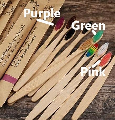 Toothbrush Bamboo Adult Plain and Colours - Here and There Makers