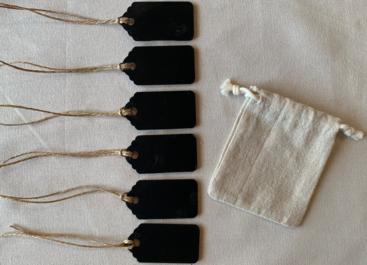 Set of 6 Reusable Gift Tags Rectangular Wooden