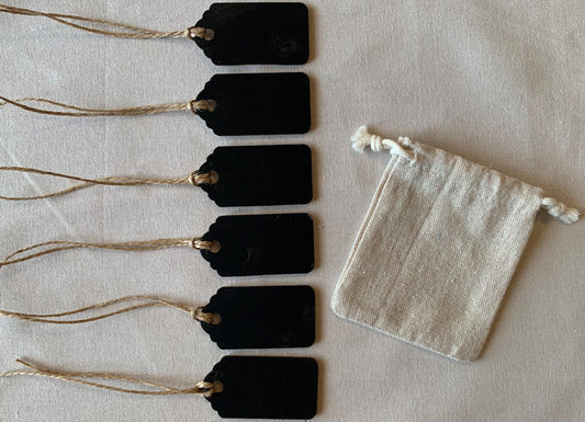 Set of 6 Reusable Gift Tags Rectangular Wooden