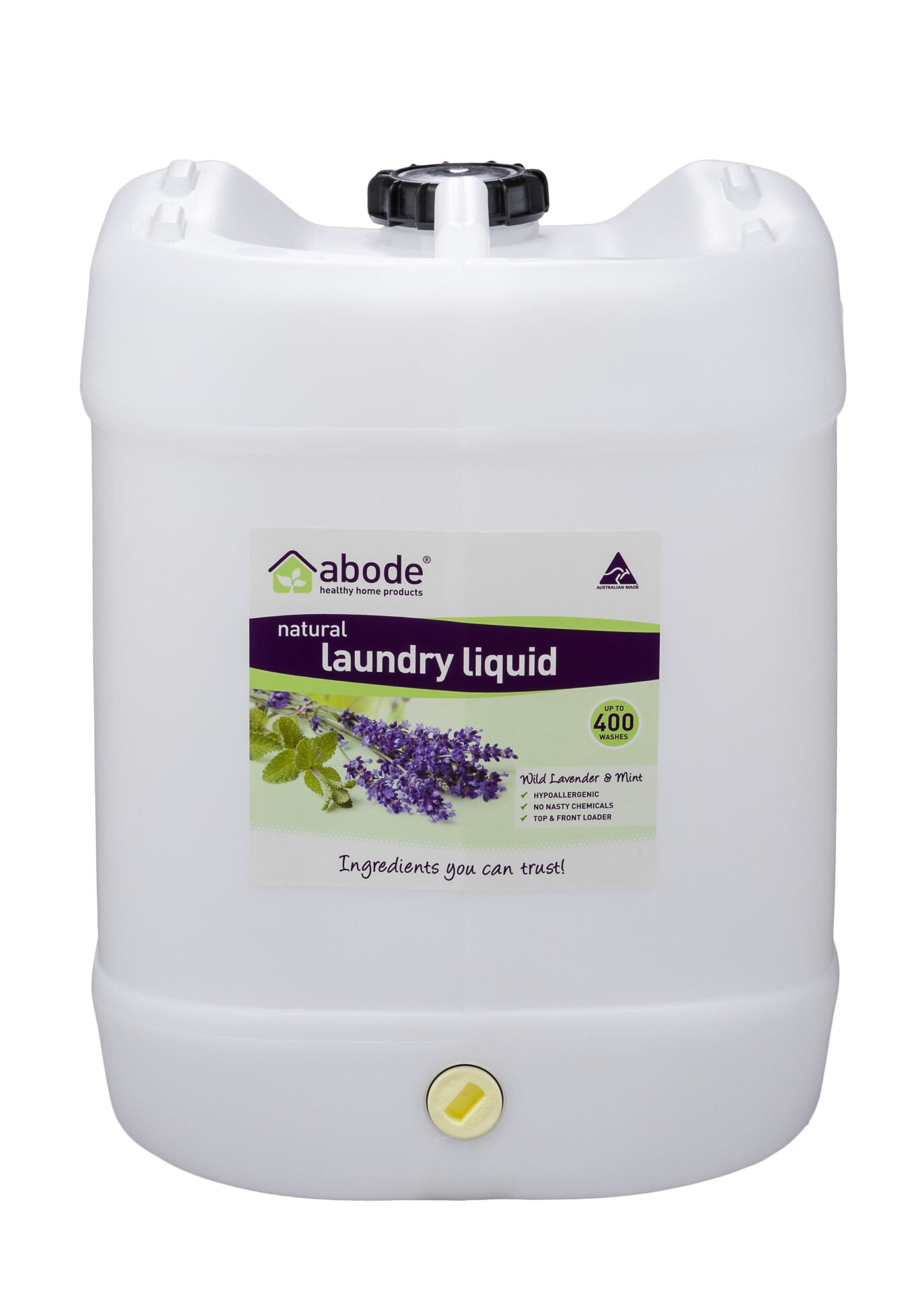 Abode Laundry Liquid Lavender and Mint Bottles