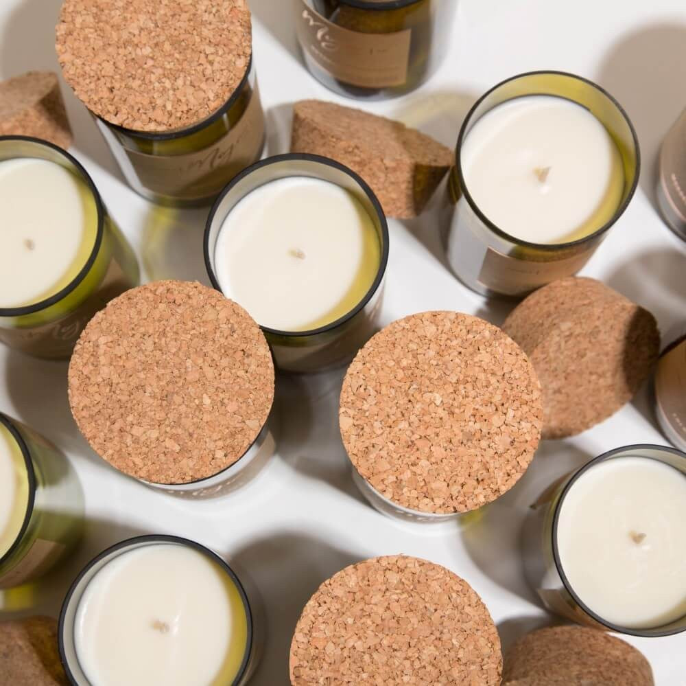 Natural - Reclaimed Wine Bottle Soy Wax Candle
