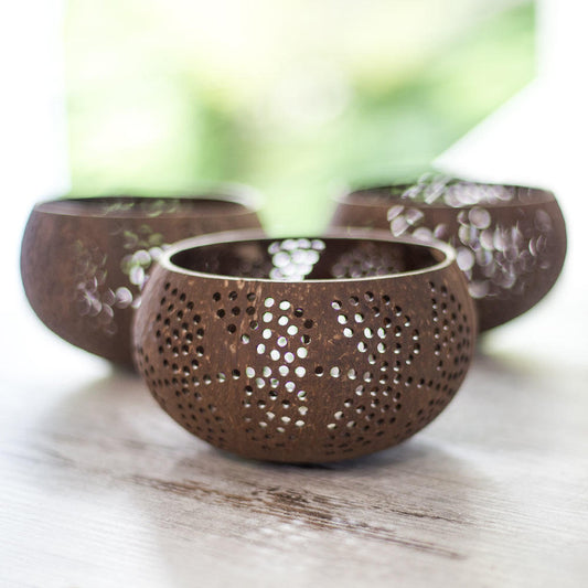 Coconut Shell Candle Holders
