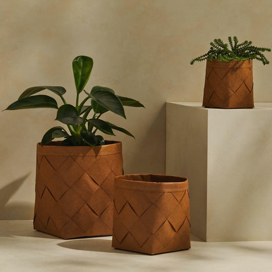Weaved Paper Basket Niu - Natural Brown